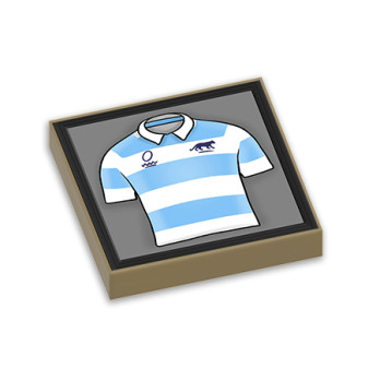 Argentina Rugby Jersey Painting printed on Lego® brick 2x2 - Sand Yellow