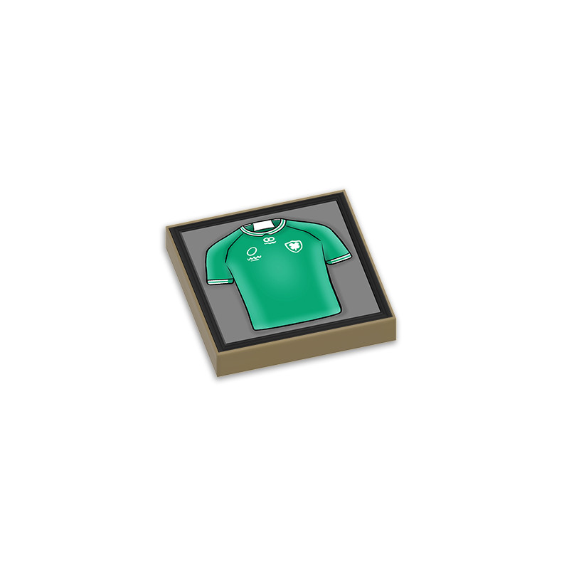 Ireland Rugby Shirt Board Printed on Lego® Brick 2x2 - Sand Yellow