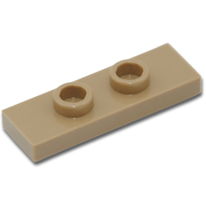 LEGO 6449594 PLATE 1X3 W/ 2 KNOBS - SAND YELLOW