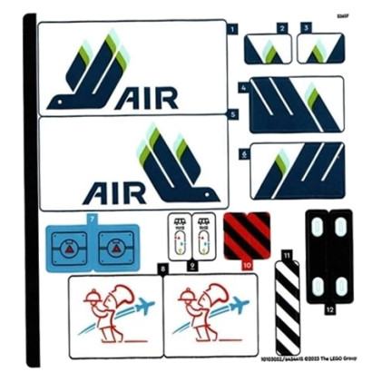 Stickers / Autocollant Lego® City - L’avion de ligne - 60367
