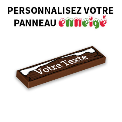 Panneau enneigé personnalisable imprimé brique Lego 1x4 - Dark Brown- Reddish BROWN