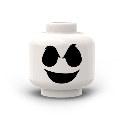 Snarky ghost printed on White Lego® Head