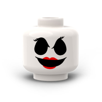 Snarky ghost printed on White Lego® Head
