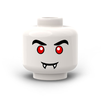 Vampire imprimé sur Tête Lego® Blanc