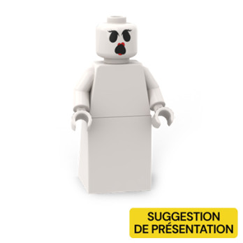 Fantômette effrayée  imprimé sur Tête Lego® Blanc