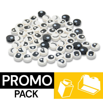 Promo Pack - Set of 60 1x1 Eyes - Black / White