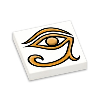 Egyptian symbol Udjat Eye printed on Lego® Brick 2x2 - White