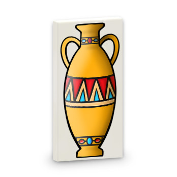 Egyptian Amphora printed on Lego® Brick 2x4 - White