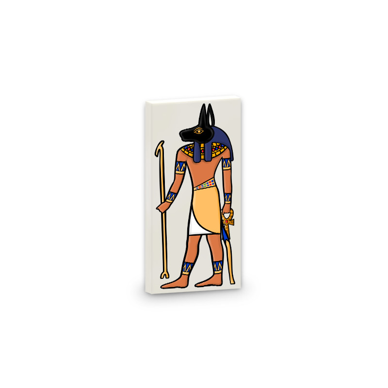 Anubis dieu égyptien imprimée sur Brique Lego® 2x4 - Blanc