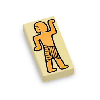 Egyptian symbol printed on Lego® Brick 1x2 - Tan