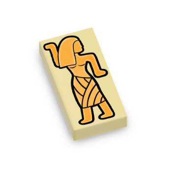 Egyptian symbol printed on Lego® Brick 1x2 - Tan