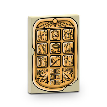 Tablette égyptienne imprimée sur Brique Lego® 2x3 - Beige