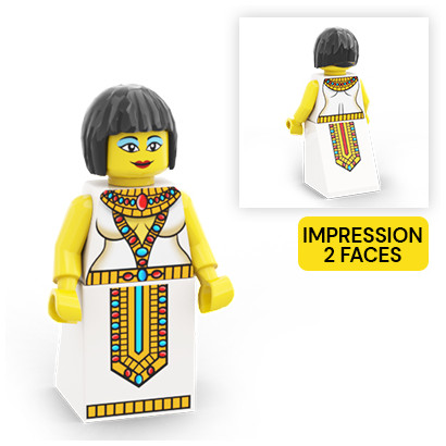 Cleopatra figurine printed on Lego® Brick