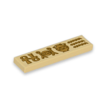 Symbole égyptien Hiéroglyphes imprimée sur Brique Lego® 1x4 - Beige