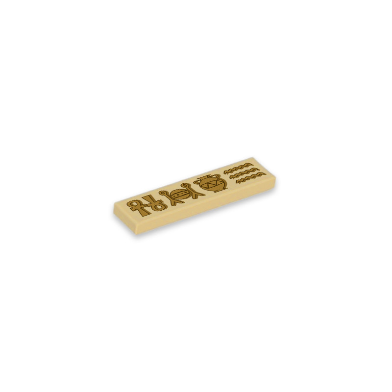 Symbole égyptien Hiéroglyphes imprimée sur Brique Lego® 1x4 - Beige
