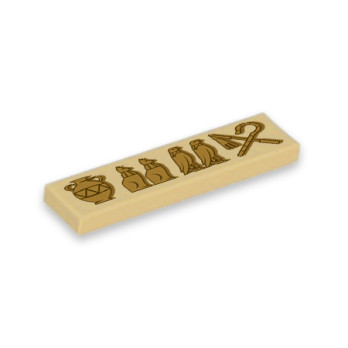 Egyptian Symbol Hieroglyphics printed on Lego® Brick 1x4 - Tan