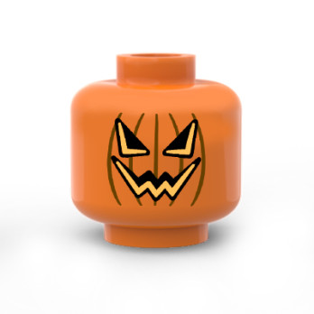 Pumpkin Head printed on Orange Lego® Brick