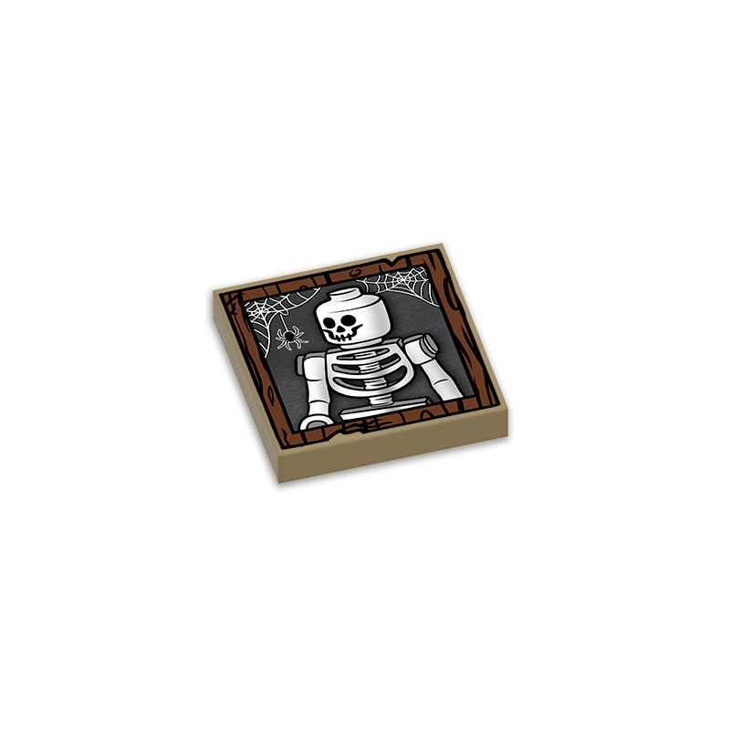 Tableau squelette imprimée sur Brique Lego® 2x2 - Sand Yellow
