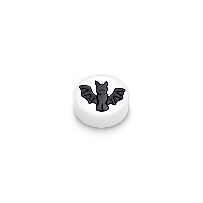 Bat printed on Lego® Brick 1x1 - White