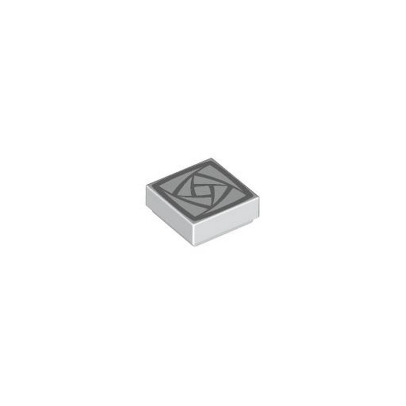 LEGO 6455001 PLATE LISSE IMPRIME 1X1 - BLANC