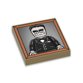 Lurch painting printed on Lego® Brick 2x2 - Sand Yellow