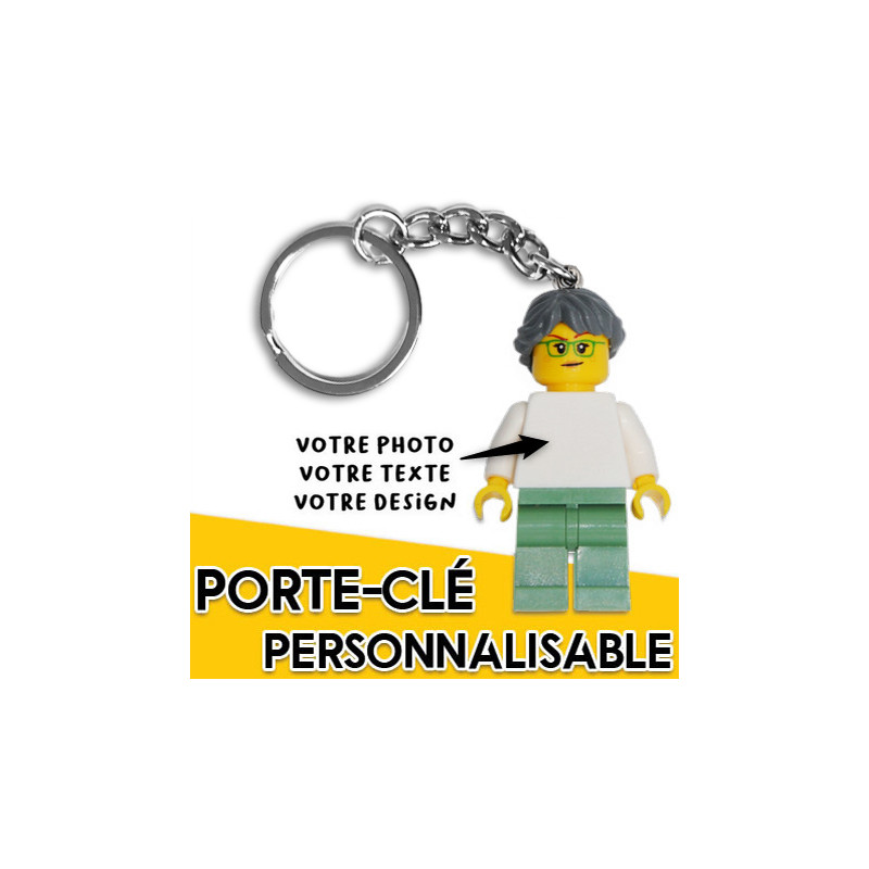 Porte Clé Figurine Femme Lego® Personnalisable