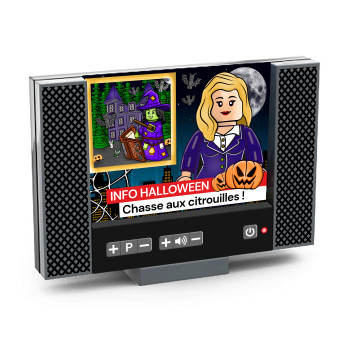 Télévision - Flash info Halloween - Réalisé et imprimé en brique Lego®