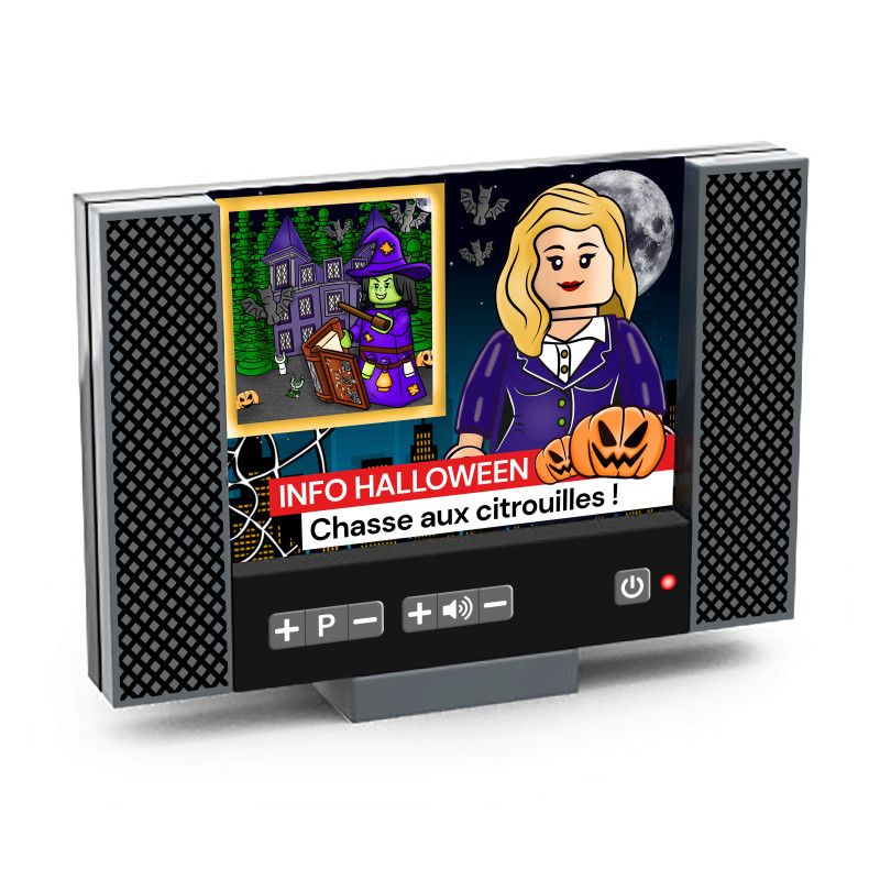 Television - Halloween news flash - Made and printed in Lego® bricks