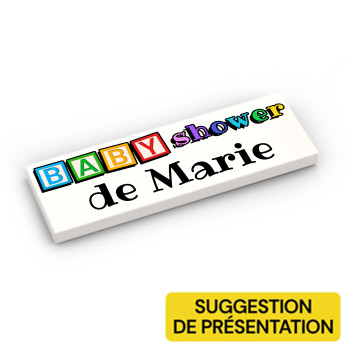 Baby Shower to personalize - printed on Lego® Brick 2X6 - White