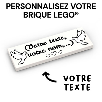 Spécial Mariage à personnaliser - imprimée sur Brique Lego®  2X6 - Blanc