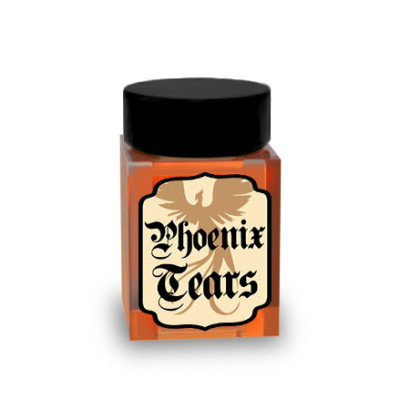 Flacon de sorcellerie "Phoenix Tears" imprimé sur Brique Lego® 1X1 - Orange Transparent