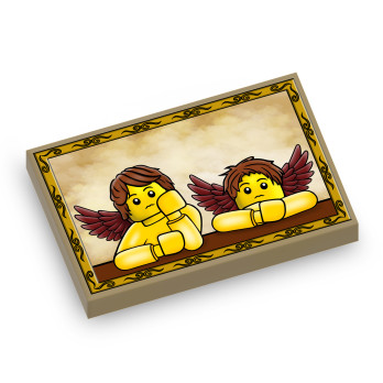 Famous painting printed on 2x3 Lego® brick - Sand Yellow