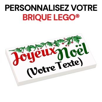 "Joyeux Noël" à personnaliser - imprimée sur Brique Lego® 2X4 - Blanc