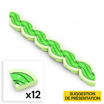 Guirlande sur 12 plates lisses 1/4 rond 1x1 - Spring Yellowish Green