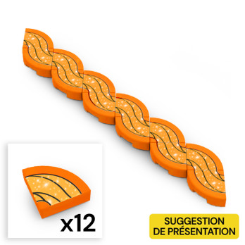 Guirlande sur 12 plates lisses 1/4 rond 1x1 - Orange