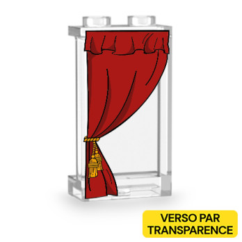 Left curtains printed on Lego® partition 1x2x3 - Transparent