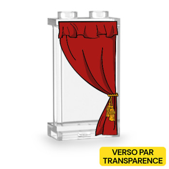 Right curtain printed on Lego® partition 1x2x3 - Transparent