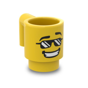Face Printed on Lego® Mug - Yellow