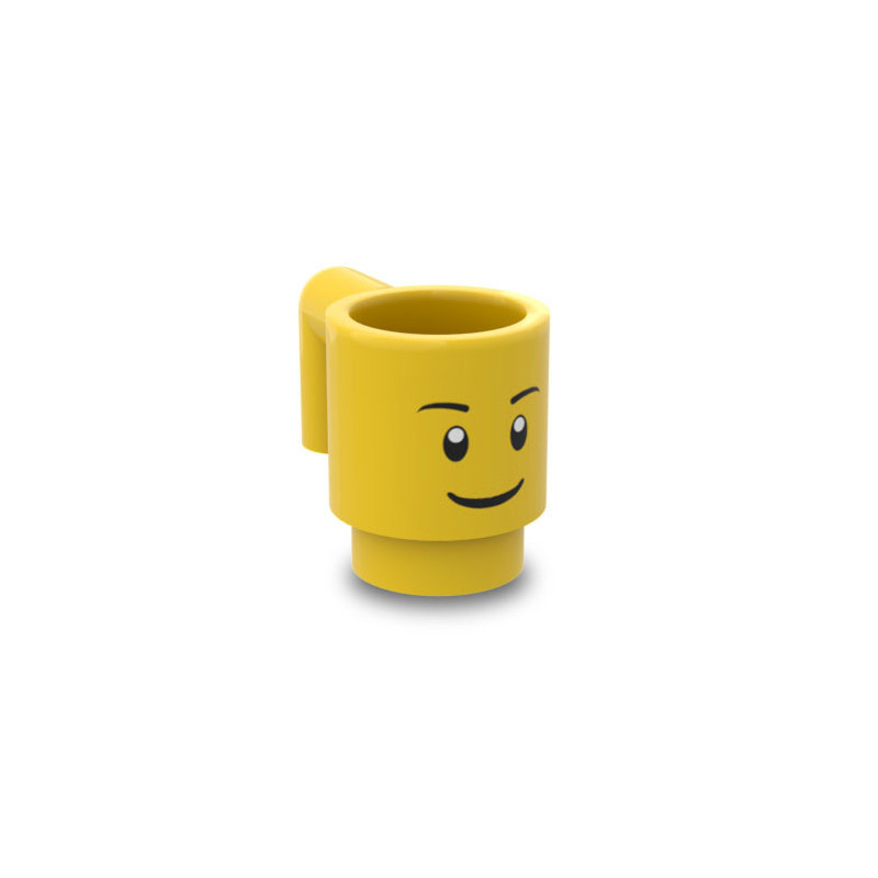 Visage imprimé sur tasse Lego® - Jaune