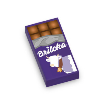 "Brilcka" Chocolate bar printed on Lego® Brick 1X2 - Medium Lilac