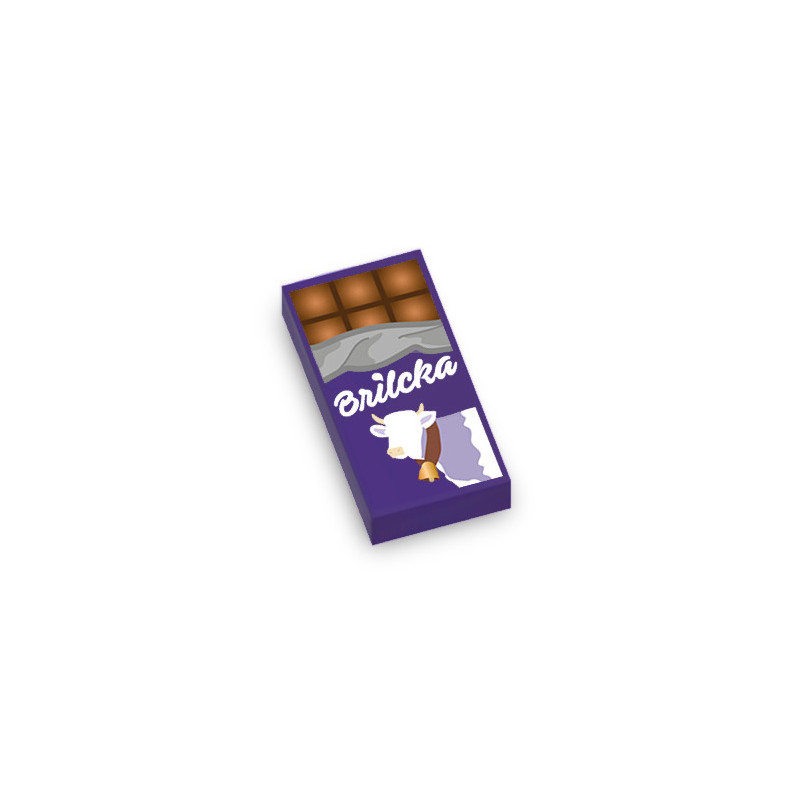 Tablette de chocolat "Brilcka" imprimée sur Brique Lego® 1X2 - Medium Lilac