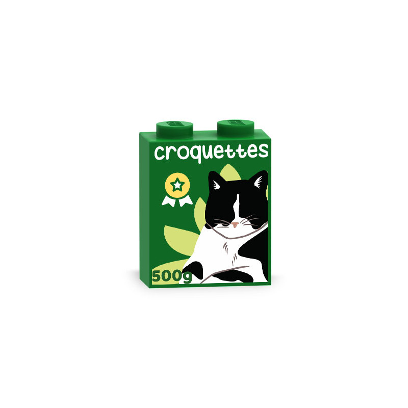 Paquet de Croquette pour chat imprimé sur Brique Lego® 1X2X2