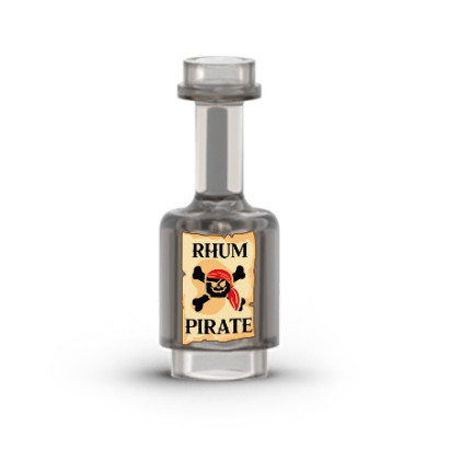 Bouteille de "Rhum Pirate" imprimée sur Bouteille Lego®