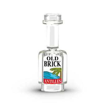 White Cold Bottle "OLD BRICK" printed on Lego® Bottle