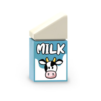 Milk Brick 1X1X 2/3  printed on Lego® Brick