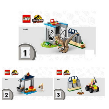 Instruction Lego® Jurassic World - L'évasion du vélociraptor -76957