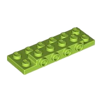 LEGO 6438647 PLATE 2X6X23 W 4 HOR. KNOB - BRIGHT YELLOWISH GREEN