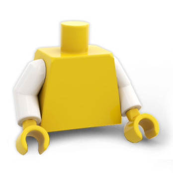LEGO® TORSE UNI (ou personnalisé) - JAUNE BRAS BLANC