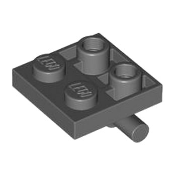 LEGO 6457961 PLATE 2X2 W/ HOR. 3.2 SHAFT - DARK STONE GREY
