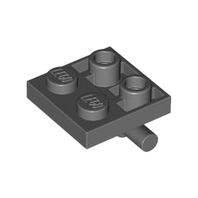 LEGO 6457961 PLATE 2X2 W/ HOR. 3.2 SHAFT - DARK STONE GREY